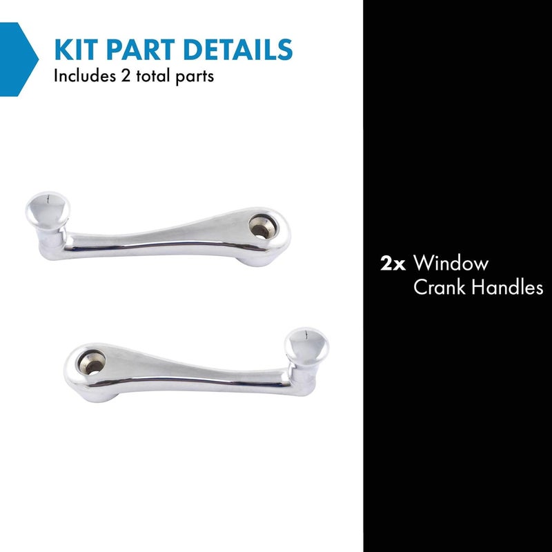 TRQ Window Crank Handle Set Chrome Compatible with 90-11 Peterbilt - Image 2